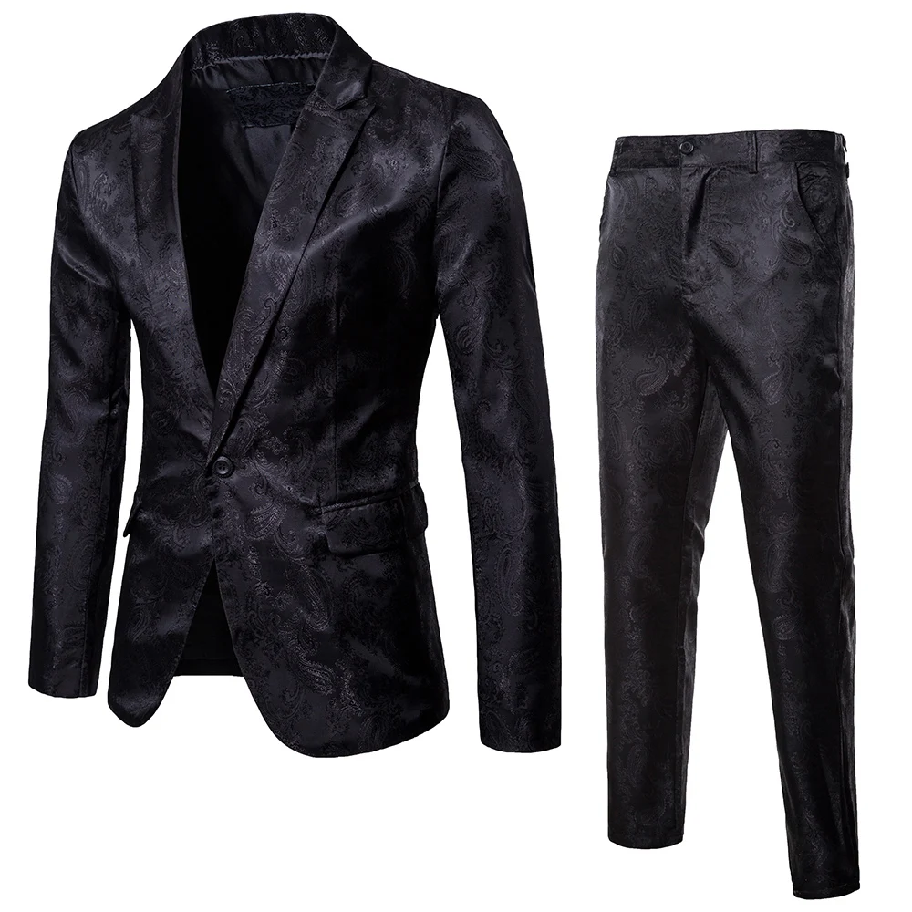 New US Mens Formal Blazer Suit Jacket Tux Waistcoat Trousers Wedding Dress Coat - Цвет: Черный