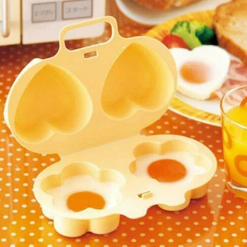 

New Home Kitchen Microwave Oven Heart&Flowers Round Shape Egg Steamer Cooking Mold Egg Poacher Kitchen Gadgets Fried Egg Tool