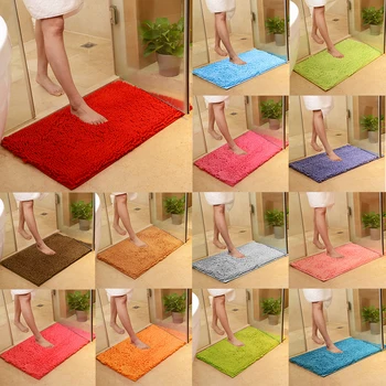 

1PC 40*60cm Home Bath Mat Non-slip Bathroom Carpet Soft coral fleece Rug Mat kitchen Toilet Floor decor