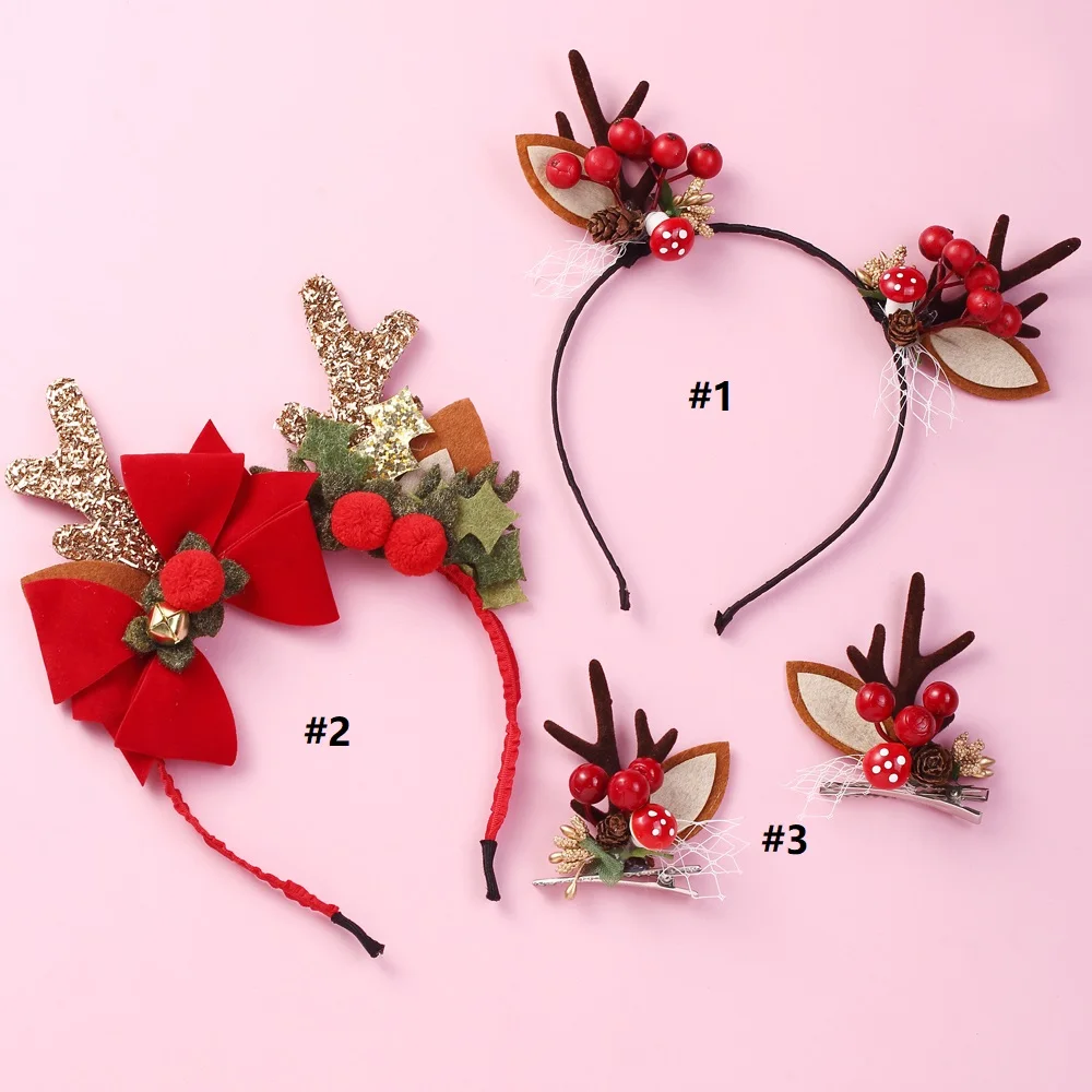 

Cute Christmas antlers Headband Baby Girls Hairbands Korean Children Princess Kids Hair Accessories Scrunchie Christmas Gift