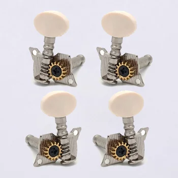 

2R2L Ukulele Tuning Peg 4 String Guitar Tuning Peg keys Tuners Machine Head Small oval Concave White Button