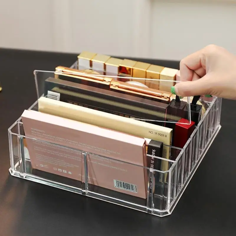  Clear Acrylic Makeup Organizer Cosmetic Storage Box Powder Lipstick Holder Home Storage Accessories