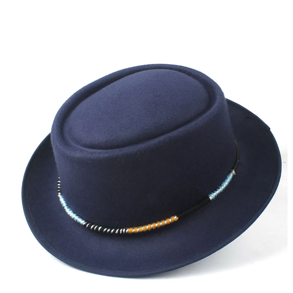 Модная мужская и женская шляпа-пирожок шерстяная шляпа Fedora для джентльмена Трилби шляпка для церкви танцевальный праздничный головной убор шляпа