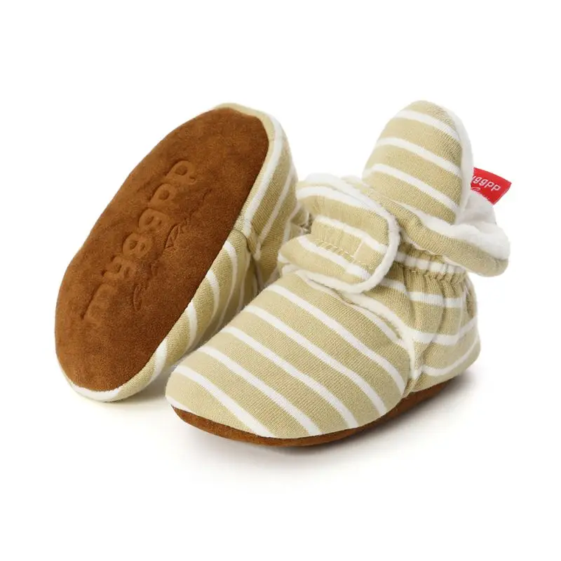 Детские удобные хлопковые носки для новорожденных детская обувь зимняя, носочки для мальчиков и девочек обувь и принтом «звездочки» для
