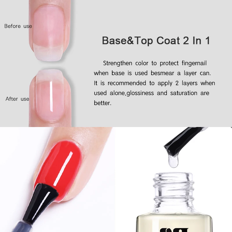 2 in 1 Base Top Coat Ни Джоли 8 мл 3,5 серый розовый цвет лак для ногтей 70 Цвета полу-прозрачная; Нейл-арт лак телесного цвета продолжительный блеск для ногтей дизайн - Цвет: 2 in 1 Base Top Coat