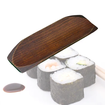 

Smooth Snack Sashimi Multifunctional Wooden Sushi Dish Napkin Tray Dessert Plate Flavor Spices Holder Sauce Serving Rectangular