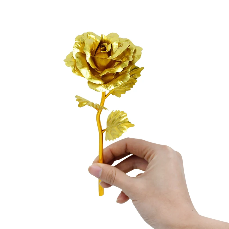 1 Stück Goldfolie Rose Künstliche Blume Valentinstag Geschenk Hält für immer Liebe Hochzeit Party Dekor Geburtstagsgeschenk Fake Floral – Detail 9
