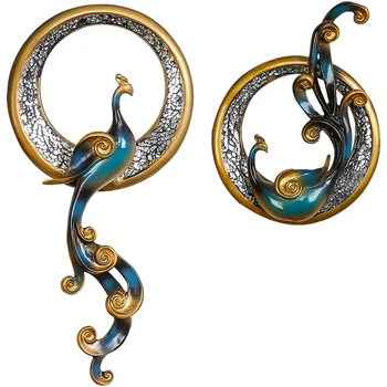 

Three-dimensional elegant American Phoenix wall hanging lens inlaid European-style living room wall hanging handcrafted TV backg