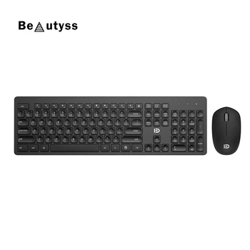 

2.4GHz Wireless Keyboard Mouse Combos USB PC Table Laptop Keyboards 104 Keys Slim Black For Fashion Office Business Work