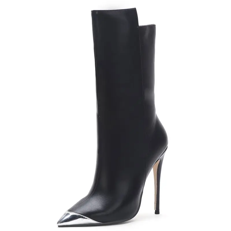 

New Ankle Women Boots High Heels Autumn Winter Shoes Fashion Pointed Toe Thin Heels #Y0007480L