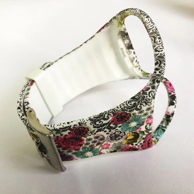 Colorful Flower Gear S R750 браслет ремешок для часов аксессуар сменный Браслет с ремешком совместимый для samsung gear S смарт часы SM-R750 - Цвет: Colorful Flower