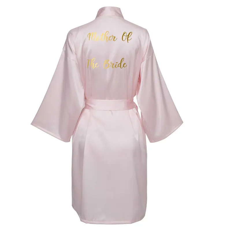 YUXINBRIDAL новая одежда для невесты Халаты свадебный наряд светло-розовый атласный халат одежда для невесты свадьба - Цвет: Light P Mother Bride