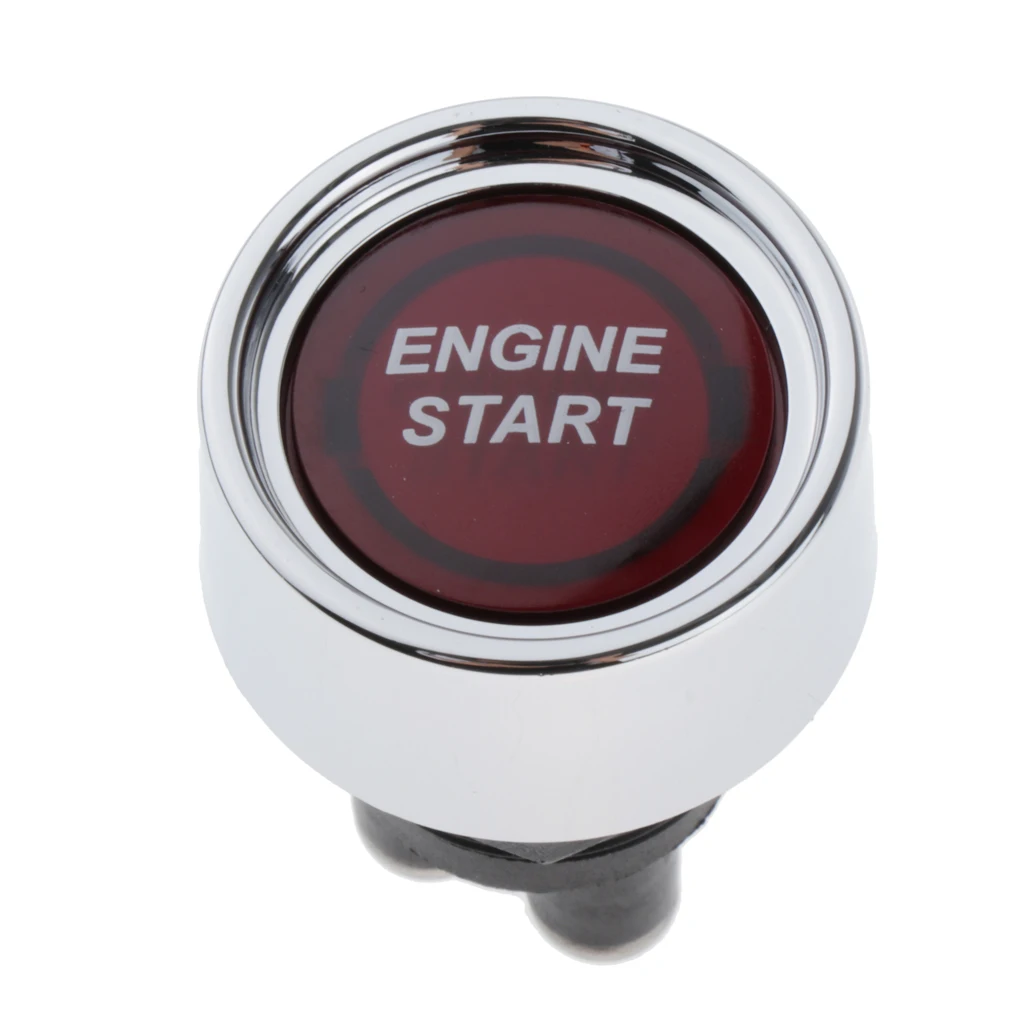 Illuminated Red Engine Start Push Button Switch 12V