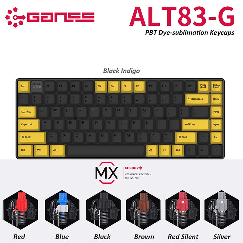 

Original GANSS ATL83-G 2.4GHz Wireless Cherry MX Switch Mechanical Gaming Keyboard with PBT keycaps Gamer Type-C USB Port