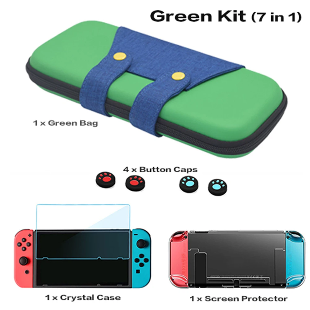 Зеленый Portable Case For Nintend Switch Storage Bag Travel Case Thin Bag Hard Shell Pouch For Nitendo Switch NS Console Accessories - Цвет: Зеленый