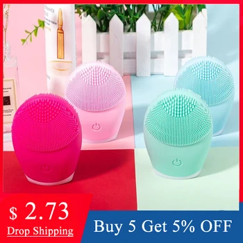 

Foreoing Electric Silicone Cleansing Instrument Pore Cleaner Sonic Vibration Face Cleaning Brush Facial Massage Skin Care Tool