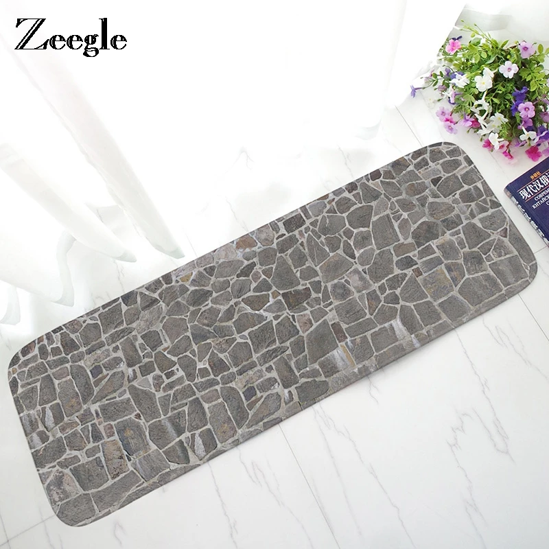 Zeegle 3D Stone Doormat Living Room Carpet Kitchen Rugs Bath Mats Outdoor Children Kids Bedroom Non-slip Carpet Home Decor