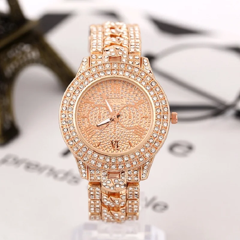 Buen trato Relojes de oro con diamantes de imitación para mujer, pulsera femenina de marca de lujo, 2020 NRwoeypoYVG