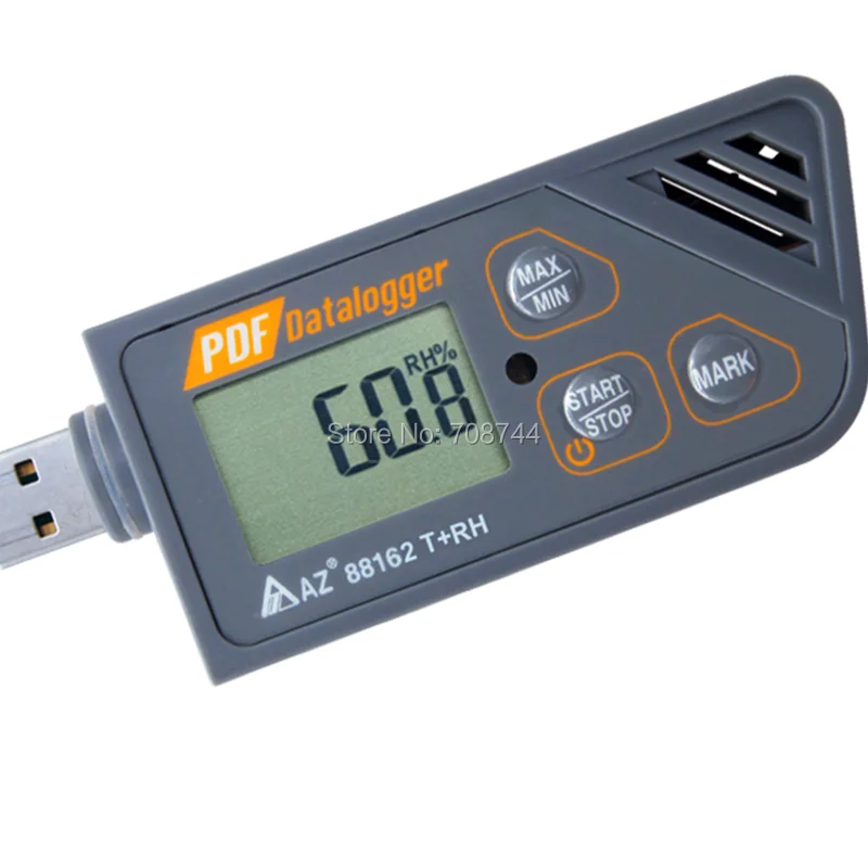 AZ88162 цифровой USB Datalogger влажность фиксатор температуры генерировать PDF и Excel цифровой Datalogger Поддержка Windows 7,8 и 10