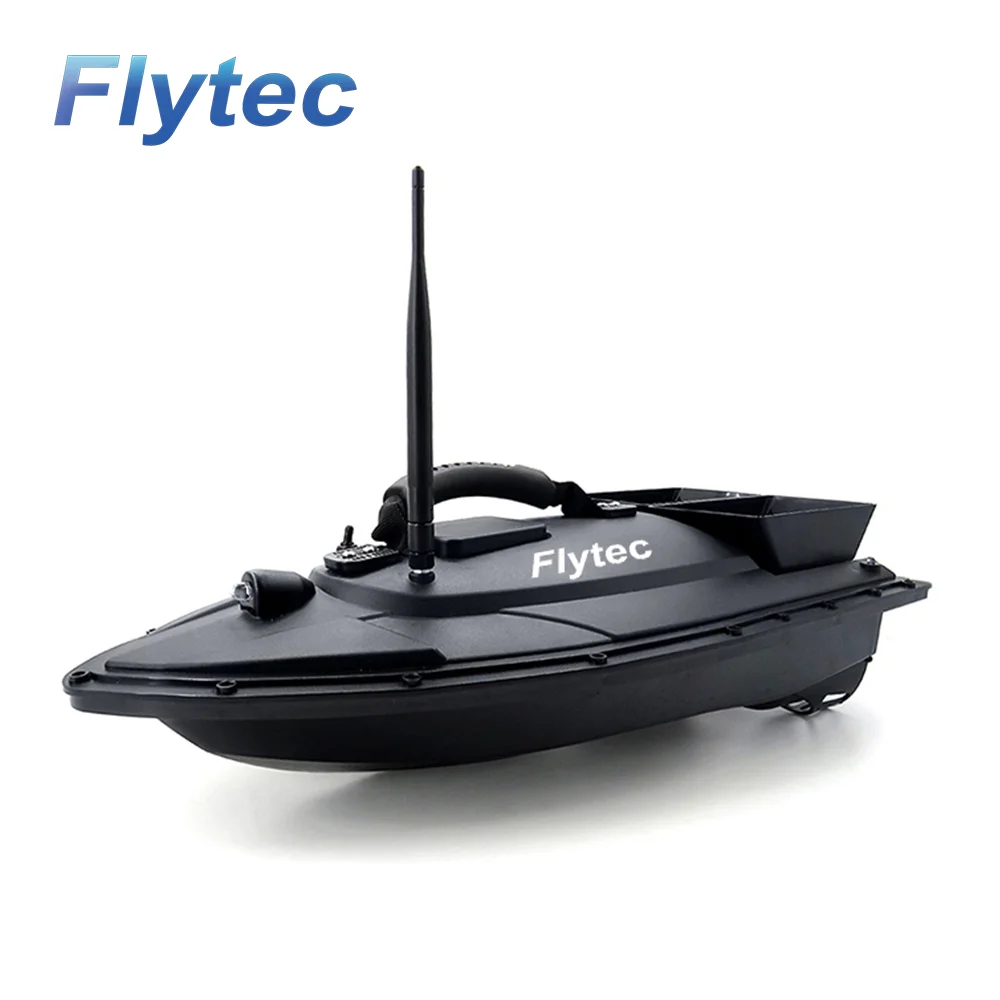 Flytec 2011-5 интеллектуальная двойная приманка с дистанционным управлением рыбацкая лодка RC двойное тело бросок корма погружение RC приманка лодка игрушка - Цвет: Black UK Plug