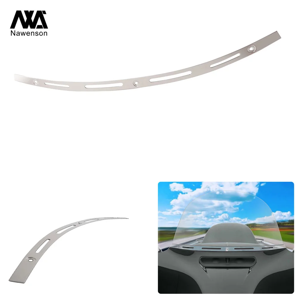 

Slotted Motorcycle Windshield Trim, Stainless Steel Chrome Finish, for Harley Touring,Electra Glides/Street Glides 2014-2019
