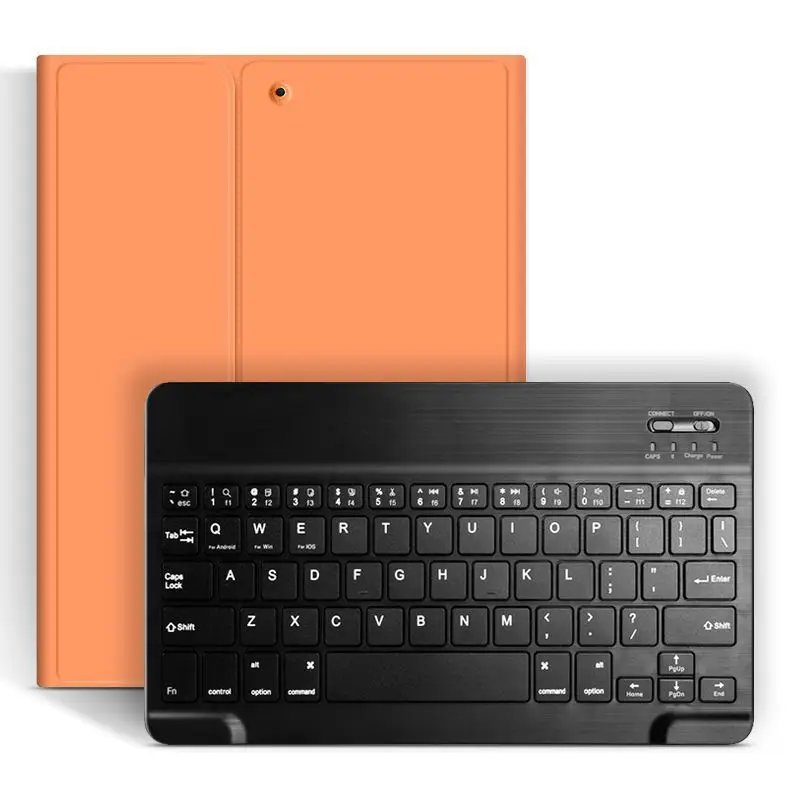Orange and Black Чехол с клавиатурой Bluetooth для Apple iPad 10,2 7-го поколения из искусственной кожи чехол для iPad 10,2 чехол с карандашом+ пленка - Цвет: Orange and Black