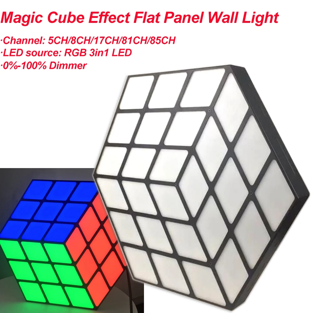 3D Night Lamp LED Magic Cube Effect Flat Panel Wall Light Party DJ Bedroom Decor Nightlight Holiday Festival Decoration Lights