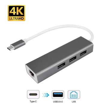 

USB C to LAN Ethernet Adapter USB 3.1 Type-C 3 Port Hub Wired Network Adapter For Notebook Laptop 421#2