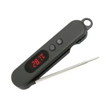 

LED Display Backlight Foldable Probe Kitchen Thermometer Hanging Buckle Thermometer Milk Thermometer Smart