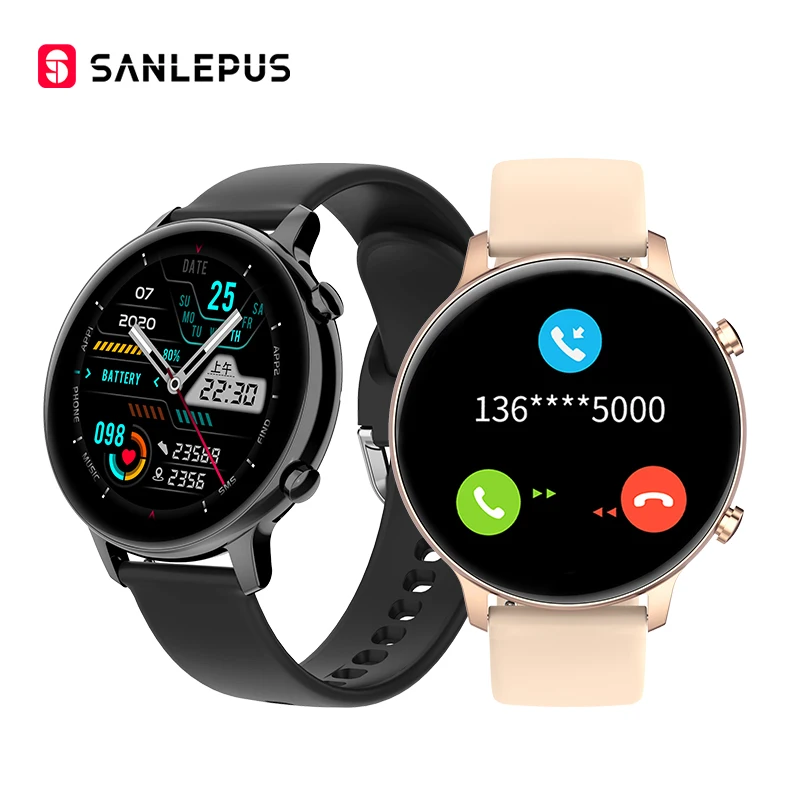 SANLEPUS-reloj inteligente para hombre y mujer, pulsera con Bluetooth, llamada, música MP3, resistente al agua, para Android, iOS, Samsung y Huawei, novedad de 2021