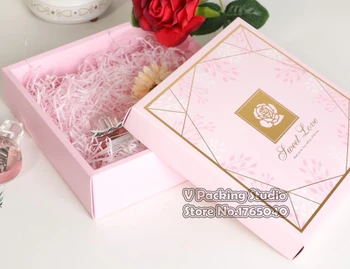

20*20*6.5cm Pink Cherry Blossom bronzing mooncake Candy Box,biscuit food box,Party Wedding Favors giveaway Gift Boxes 50pcs/lot
