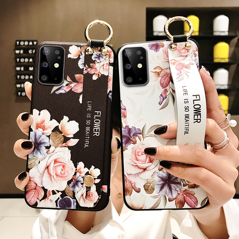 Чехол для телефона Galaxy Note 20 роскошный чехол с ремешком на запястье рисунком