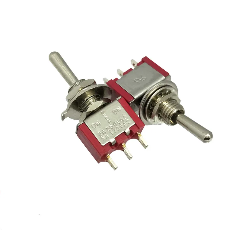5 шт. MTS-103 красный 3Pin 3-х слойный 6 мм кулисный переключатель 2A 250V 5A120V ВКЛ-ВЫКЛ-на
