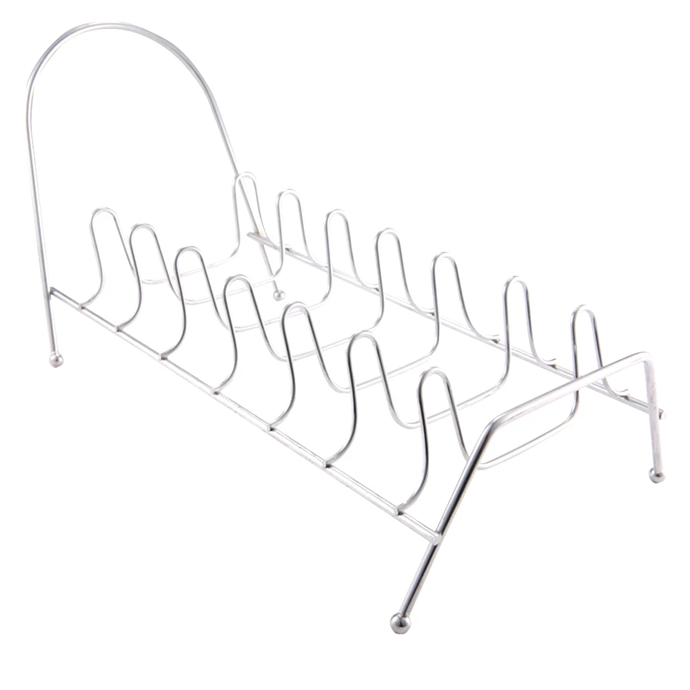 Bowl Storage Drying Stand Draining Sink Pot Lid Stainless Steel Holder 7Slots Pan Kitchen Dish Rack Plates Dry Stand Countertop