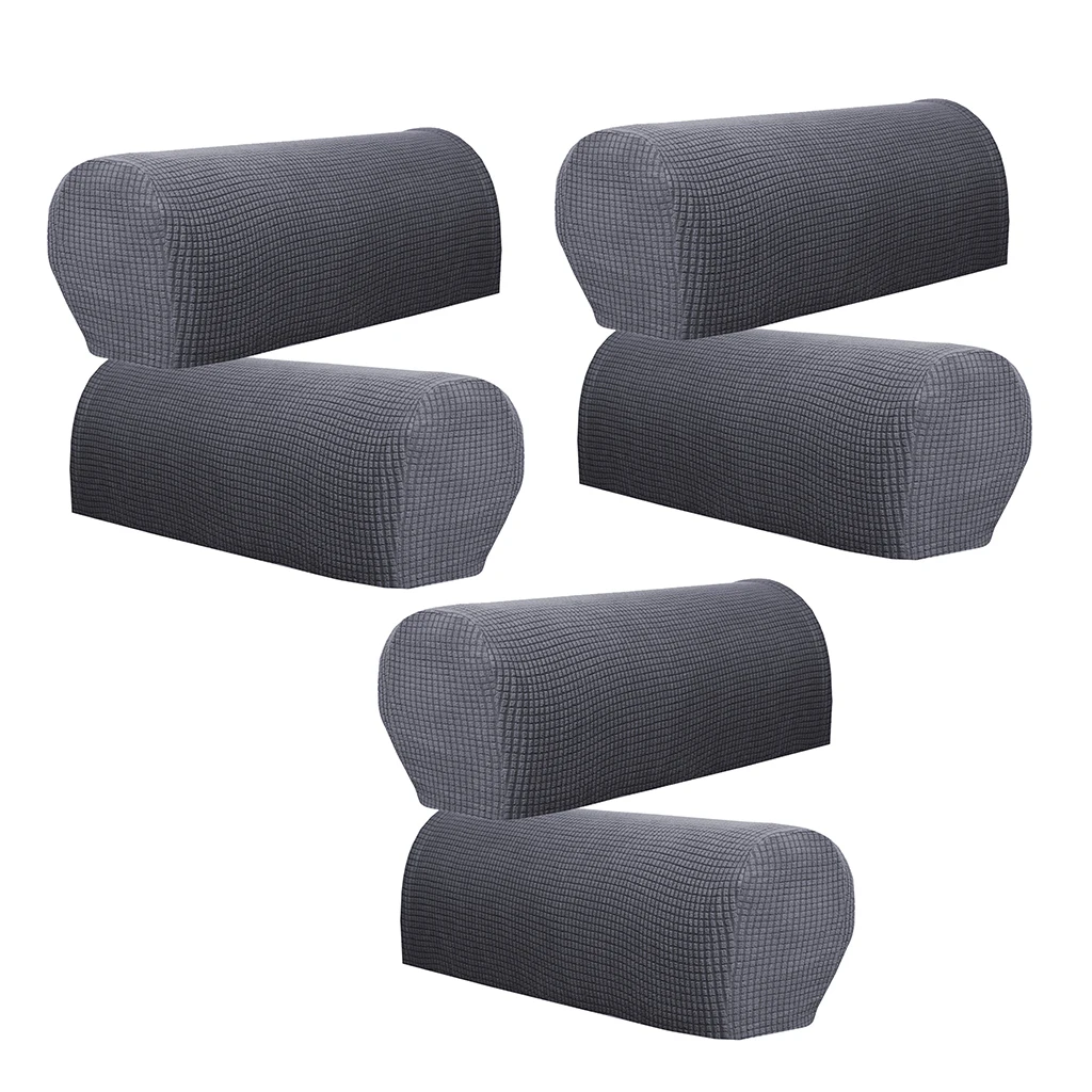 Checked Flannel 6Pcs Sofa Armrest Cover Protector Dustproof Armchair Sofa Covers Recliner Couch Slipcovers Home Textile Flannel
