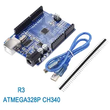 10 шт. для UNO R3 макетная плата ATmega328P CH340 CH340G для Arduino R3 с прямым штыревым разъемом