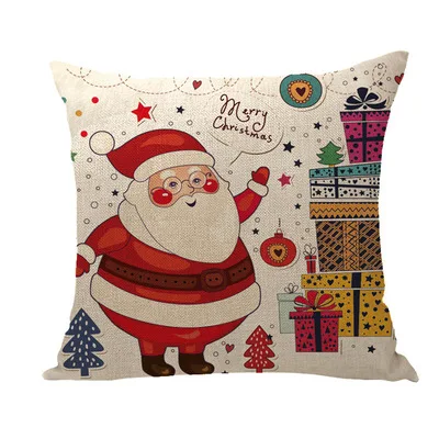 Рождественская серия чехол для подушки 45x45 см лось Санта дерево диван украшение Рождественский Чехол на подушку украшения подарки - Color: P