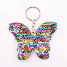 Двухсторонний блесток Бабочка брелок светоотражающий флип блесток лук-брелок женская сумка Подвеска
