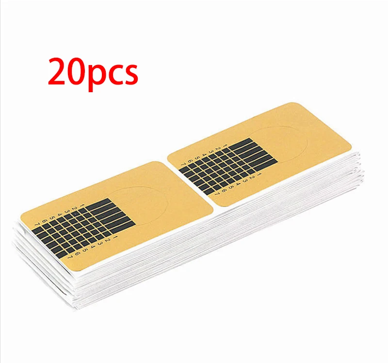 20pcs 20 шт, профессиональная французская форма для ногтей, кончики для дизайна ногтей, акриловый кончик, гелевая наклейка для ногтей, удлиняющая форма для завивки ногтей, направляющая для лака для ногтей - Цвет: 20pcs