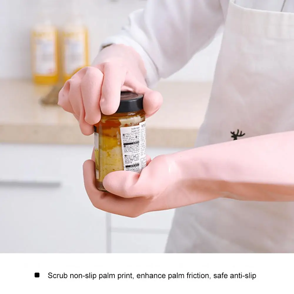 1 пара многоразовых кухонных перчаток для уборки, бархатные латексные Нескользящие термостойкие перчатки для домашнего использования, чистящий посудомоечный аппарат для приготовления пищи