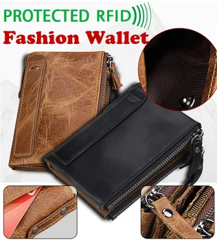 

40PCS/lot Genuine Leather Men Wallets Short Coin Purse Vintage Wallet Storage wallet