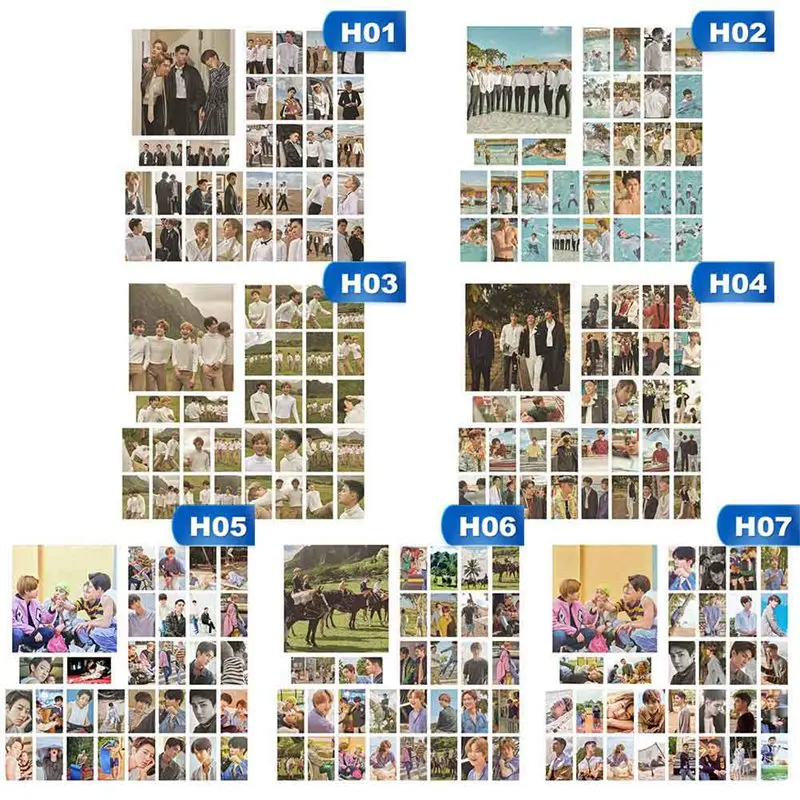 30 шт./компл. KPOP EXO Гавайские фотоальбом альбом самодельная бумага Lomo карта фото плакат в виде карты HD Фотокарта вентиляторы коллекция