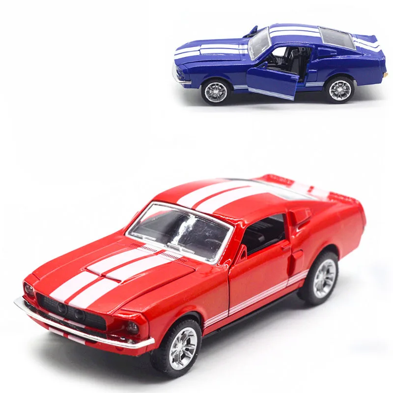 Classic Car Toy Model 1:32 Simulation Pull Back Alloy Diecast Vehicle Collectible Toys Cars for Children Boy 2-Doors Opened Y206