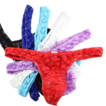 

Men Sexy Lace G-Strings Simple Thongs Breathable Soft Cozy Skin-Friendly Stretch Hip Briefs Sexy Jockstrap Underwear