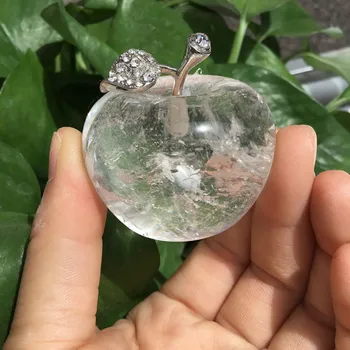 

Natural Crystal Quartz Apple Decoration and New Year Decorations Christmas and DIY Gift Accessories