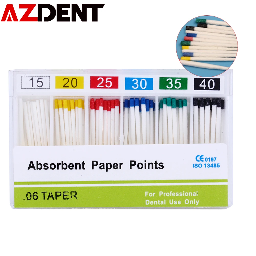 

200 pcs / box Absorbent Paper Points for Dental Use 100% pure cotton fiber Root Endodontics