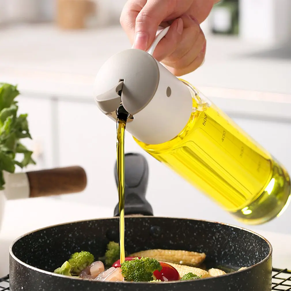 Olive Oil Dispenser Bottle For Kitchen Cooking Vinegar Glass With Auto