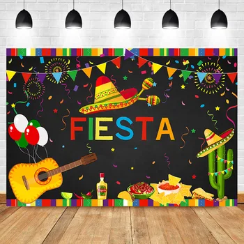

Birthday Party Photography Background Mexican Fiesta Theme Birthday Banner Photo Backdrop Party Event Decoration Supplies