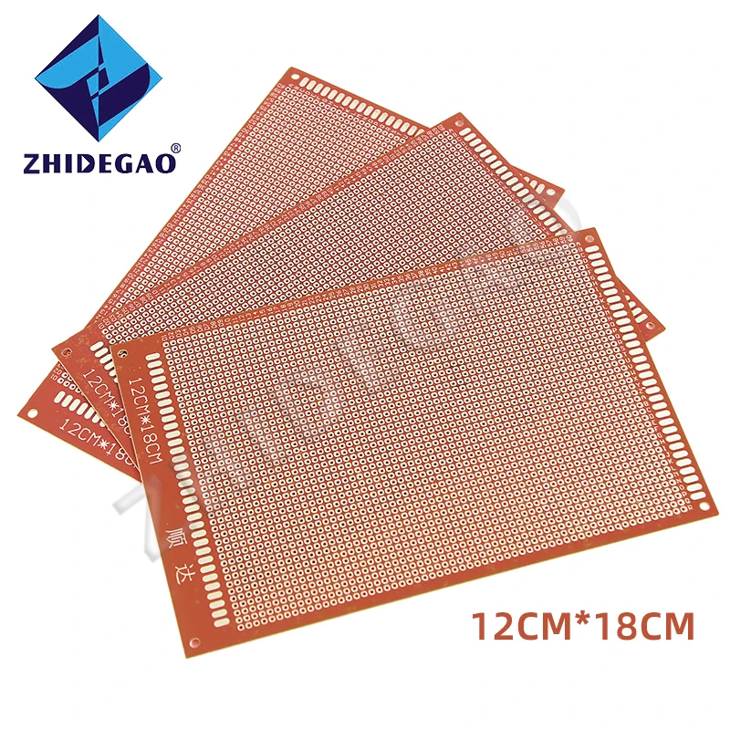 5pcs 12x18cm DIY Single Side  Prototype Paper PCB Universal  Experimental Bakelite Copper Plate Circuirt Board Yellow ZHIDEGAO