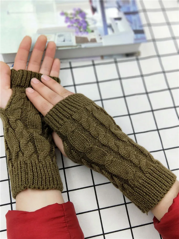 Мужские и wo мужские шерстяные теплые вязаные перчатки, зимние короткие перчатки с рукавом на руку для велоспорта и спорта на открытом воздухе, теплые